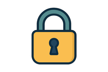 Closed yellow padlock graphic representing digital security and privacy protection