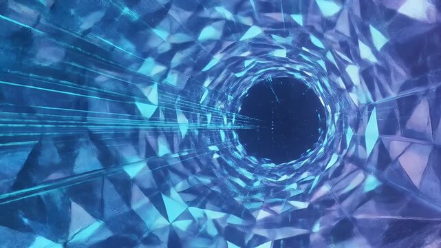 Abstract Blue Purple Geometric Tunnel Background Motion Loop