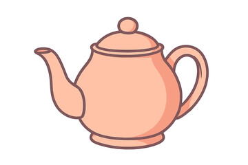 Traditional ceramic teapot with a handle and spout for serving hot beverages