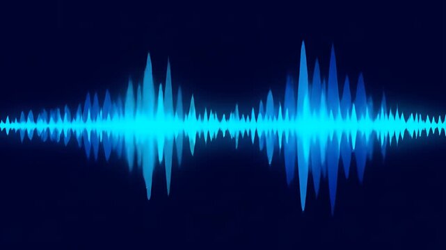 Abstract Blue Sound Wave Illustration On Dark Background