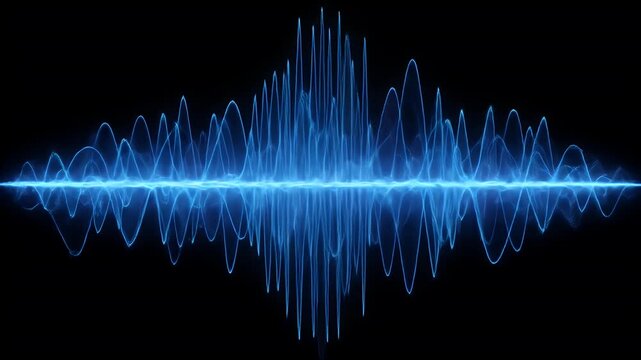 Abstract Blue Sound Waveform Background Visualization