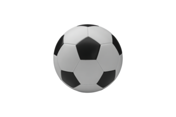 Black and White Soccer Ball isolated on a transparent background
