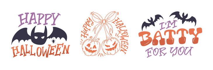 Halloween hand drawn doodle lettering quote. Lettering for t-shirt design, mug print, bag print, clothes fashion. 100% hand drawn vector image.