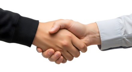 Two Hands Shaking in Firm Grip Representing Business Agreement Partnership Trust or Professional Relationship Establishment, png