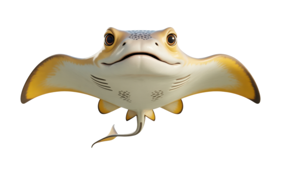 Cartoon Stingray Character isolated on a transparent background - Powered by Adobe