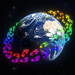 Earths Journey - Footprints of Humanity Around the Globe.