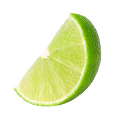 Natural fresh slices lime isolated, transparent png, PNG format, cut-out