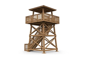Wooden Observation Tower - A Rustic Lookout Point.