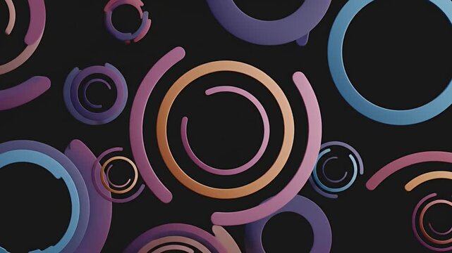 Abstract Circles Background Video With Pink Blue Gradient Swirls