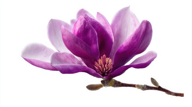 Purple magnolia flower, Magnolia felix isolated on white background, with clipping path