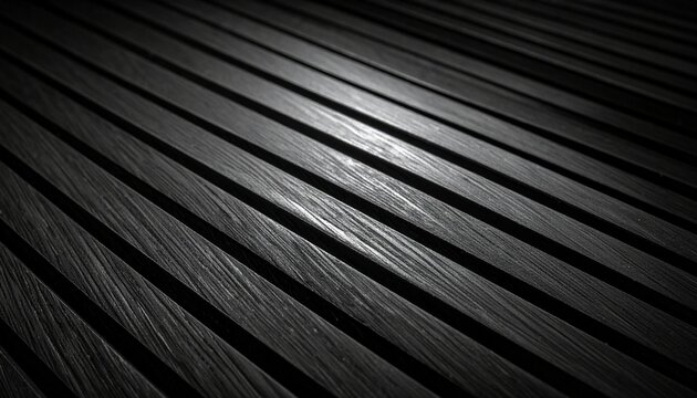Dark carbon fiber texture with parallel reflective lines and metallic sheen, creating a modern industrial background ideal for tech and automotive design.