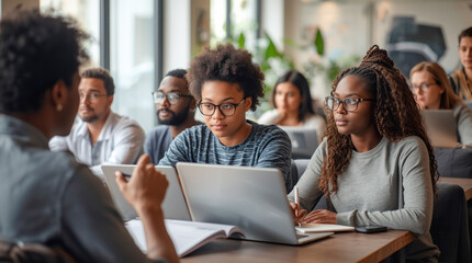 A dedicated business team working together on a project within a modern office environment to achieve success