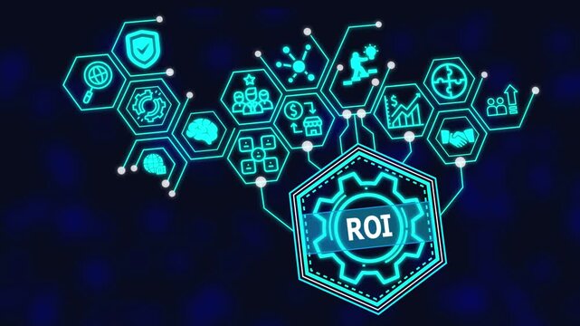 ROI concept illustration representing financial growth, investment strategy, business performance, profit analysis, and value creation for organizational success.