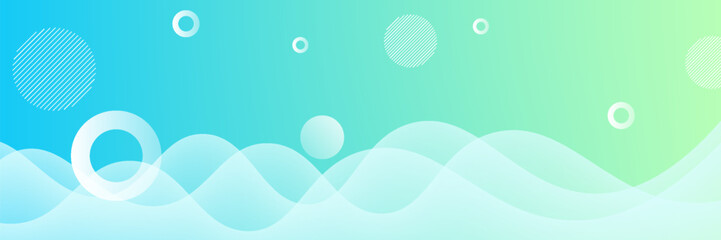 Modern banner background. full color, bright blue green gradation, wave eps 10