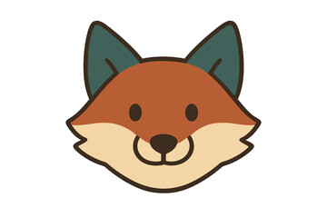 Cute cartoon fox face mascot with friendly expression and bold outlines