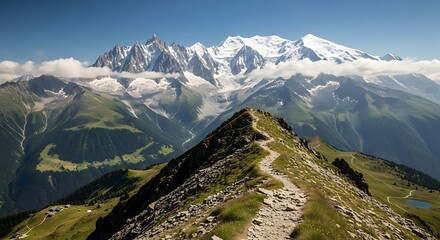 Hiking the Mont Blanc Trail - A Majestic Alpine Vista.