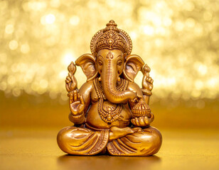 Fototapeta premium Golden Ganesha Statue