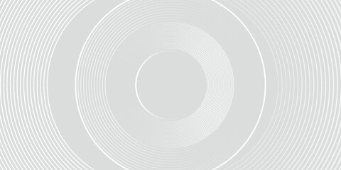 Fototapeta premium White geometric abstract background overlapping layers on bright space with line effect decoration. Circle style concept