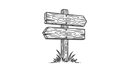 A rustic wooden signpost pointing in opposite directions indicating a choice or decision.