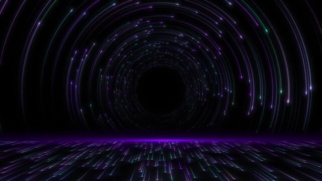 colourful particles podium background arch shooting star floor particle star dust background