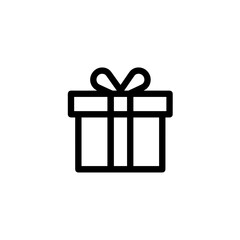 Vector icon of a simple gift box with a ribbon, perfect for holiday celebrations and design