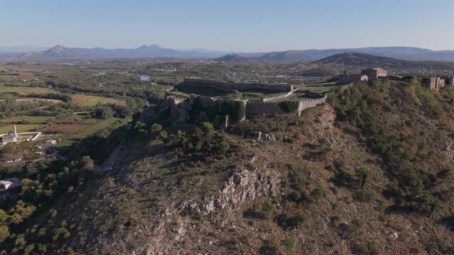 Albanian Shkoder landscape with historical castle background during tourist autumn season