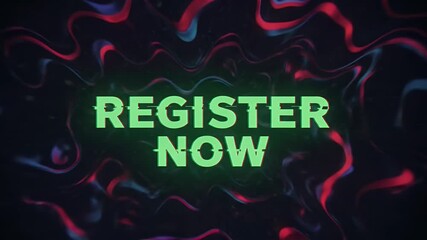 Register Now Animated Text Abstract Background Motion Graphics - Powered by Adobe