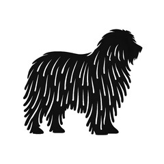 Komondor dog silhouette vector style