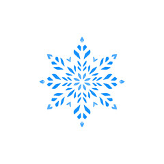 abstract blue snowflake design on a white background