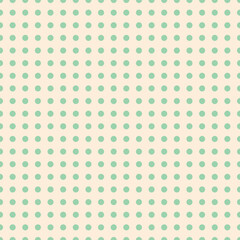 Sage green dots arranged in a minimal polka dot grid on cream background. Ideal for wrapping paper, textile, or wallpaper use.