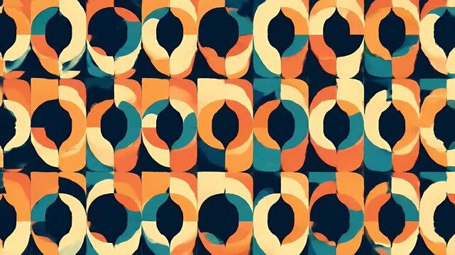 Retro Geometric Pattern Background 70s Retro Abstract Illustration