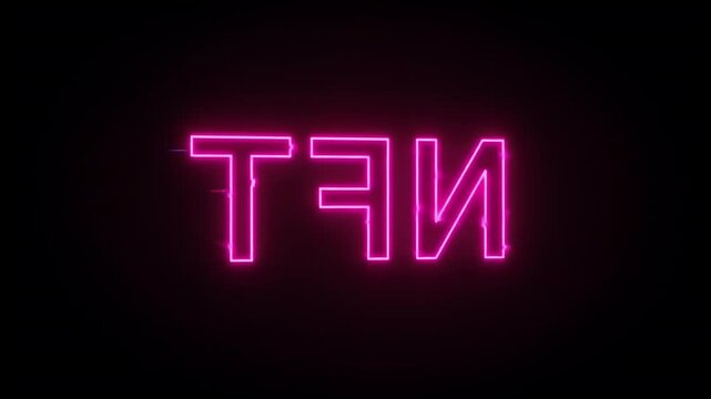 Abstract Neon NFT Glitch Effect Background Video - Powered by Adobe