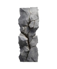 Monumental Stone: A rugged, textured stone sculpture stands tall, its surface intricately marked by natural fissures, a testament to the timeless forces that shaped it.