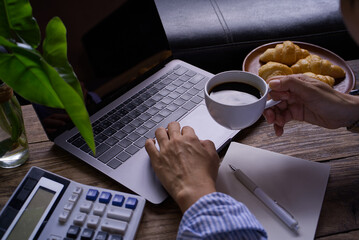 business man working on laptop