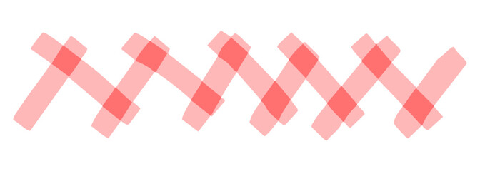 手書きの蛍光ペン重ねライン ギザギザ