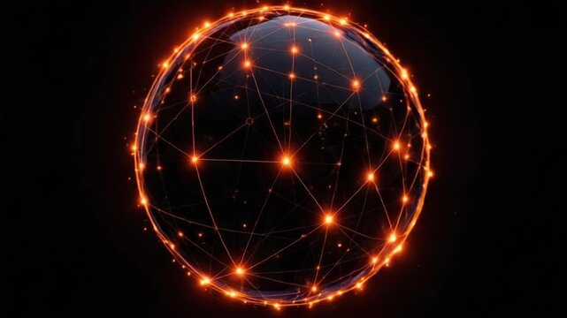Networked Globe - A Futuristic Visualization of Global Connectivity and Data Flow.