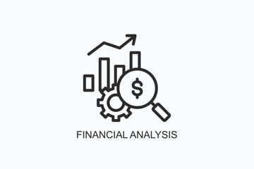 Financial Analysis Icon Or Logo Isolated Vector Illustration