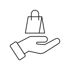 Shopping service line icon, e commerce outline, product delivery concept.