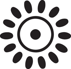 Fototapeta premium Minimalist Sunburst Vector Graphic. Simple Radial Symbol for Summer, Brightness, Heat, Energy, or Abstract Floral Design Element.