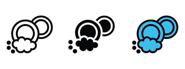 Washing dishes icon vector. cheerful touch to presentation symbol. vector illustration.
