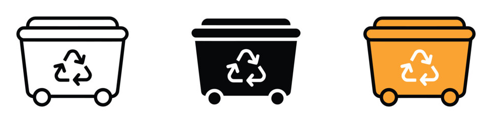 Dumpster, recycle bin icon vector. sustainability and environmental responsibility symbol. vector illustration.