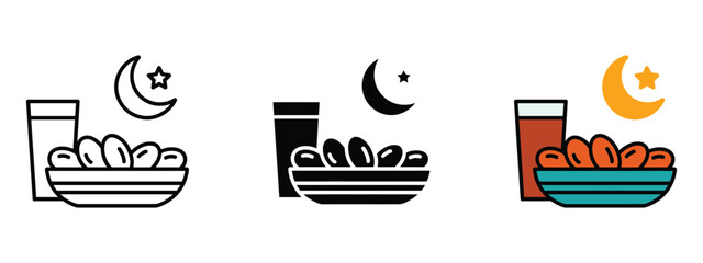 Ramadan Iftar icon vector. festive greetings and cultural event promotions symbol. vector illustration. © MdNurul