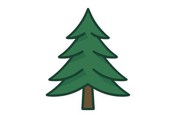 Stylized evergreen tree icon with dark green layered foliage