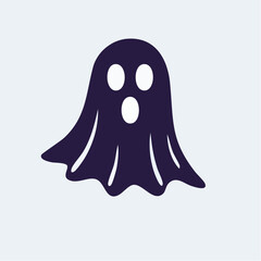 Cartoon ghost illustration with simple design on light background