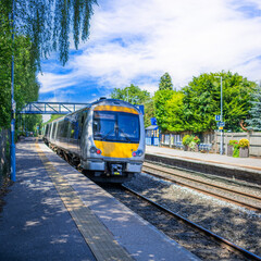 Naklejka premium commuter suburban rural passenger train england uk