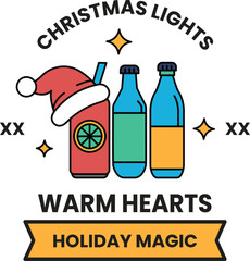 A Christmas light themed sign for a holiday magic event