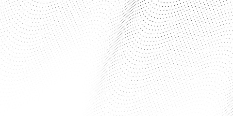 Flowing dots particles nice wave pattern halftone black gradient simple background. Nice illustrations vector old line circle art digital layout