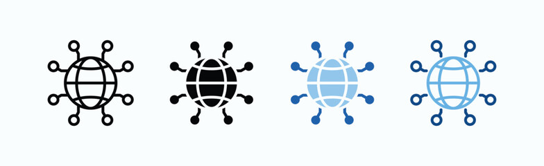 Network Topology Icon Sheet Multiple Style Collection Isolated Vector
