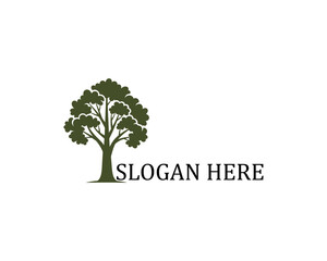 Logo featuring a stylized tree with accompanying slogan, suitable for branding or environmental themes