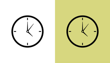 Minimalist clock design showcasing time on contrasting backgrounds, ideal for modern decor themes